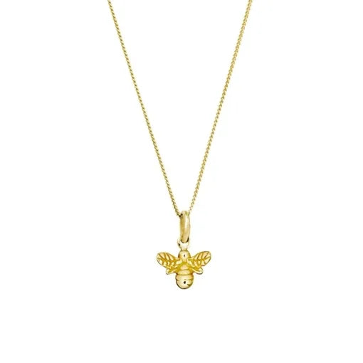 Sterling Silver Gold Plated Bee Pendant with chain, 50cm