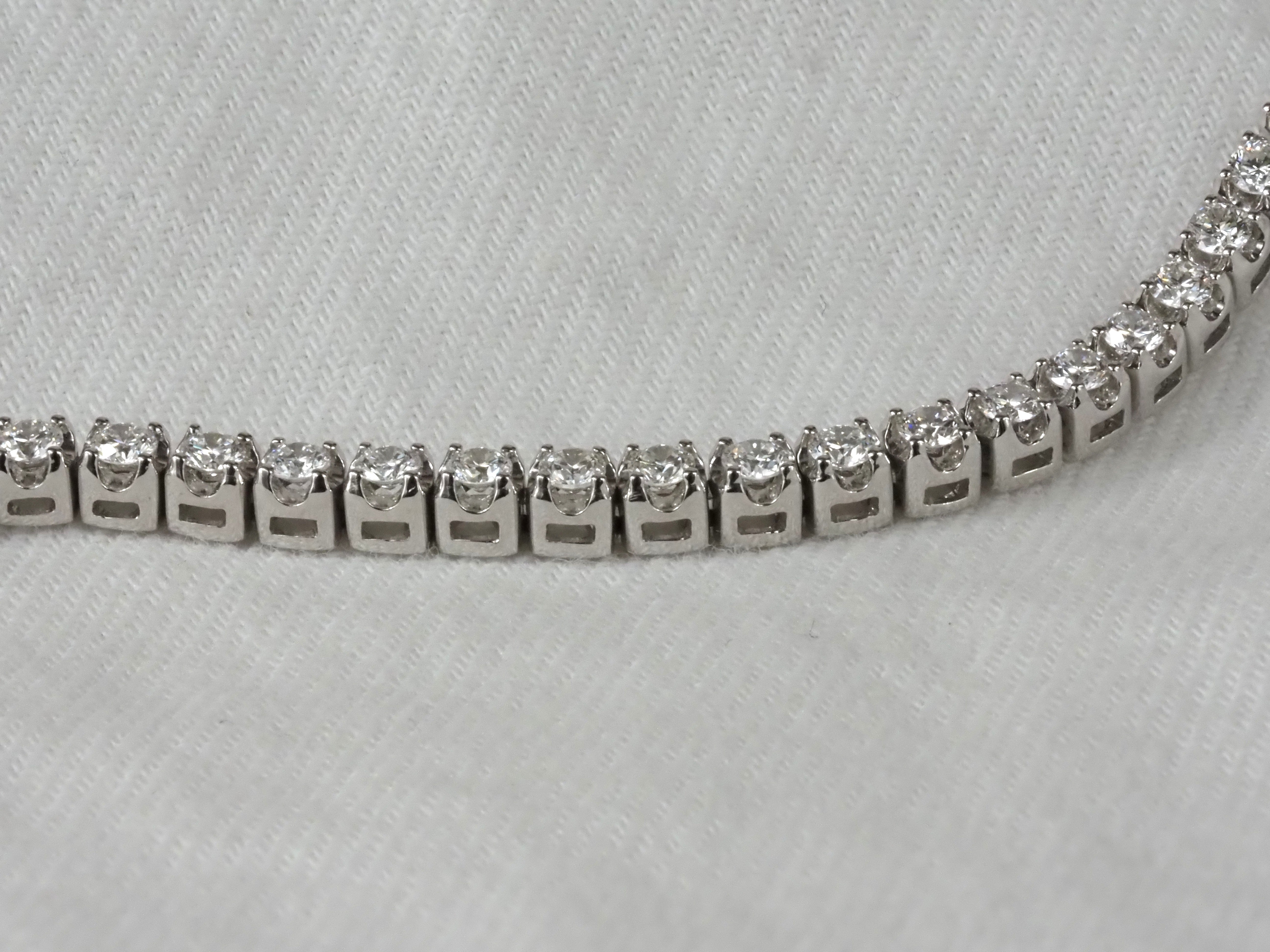 9ct White Gold Diamond Tennis Bracelet, 2ct Total