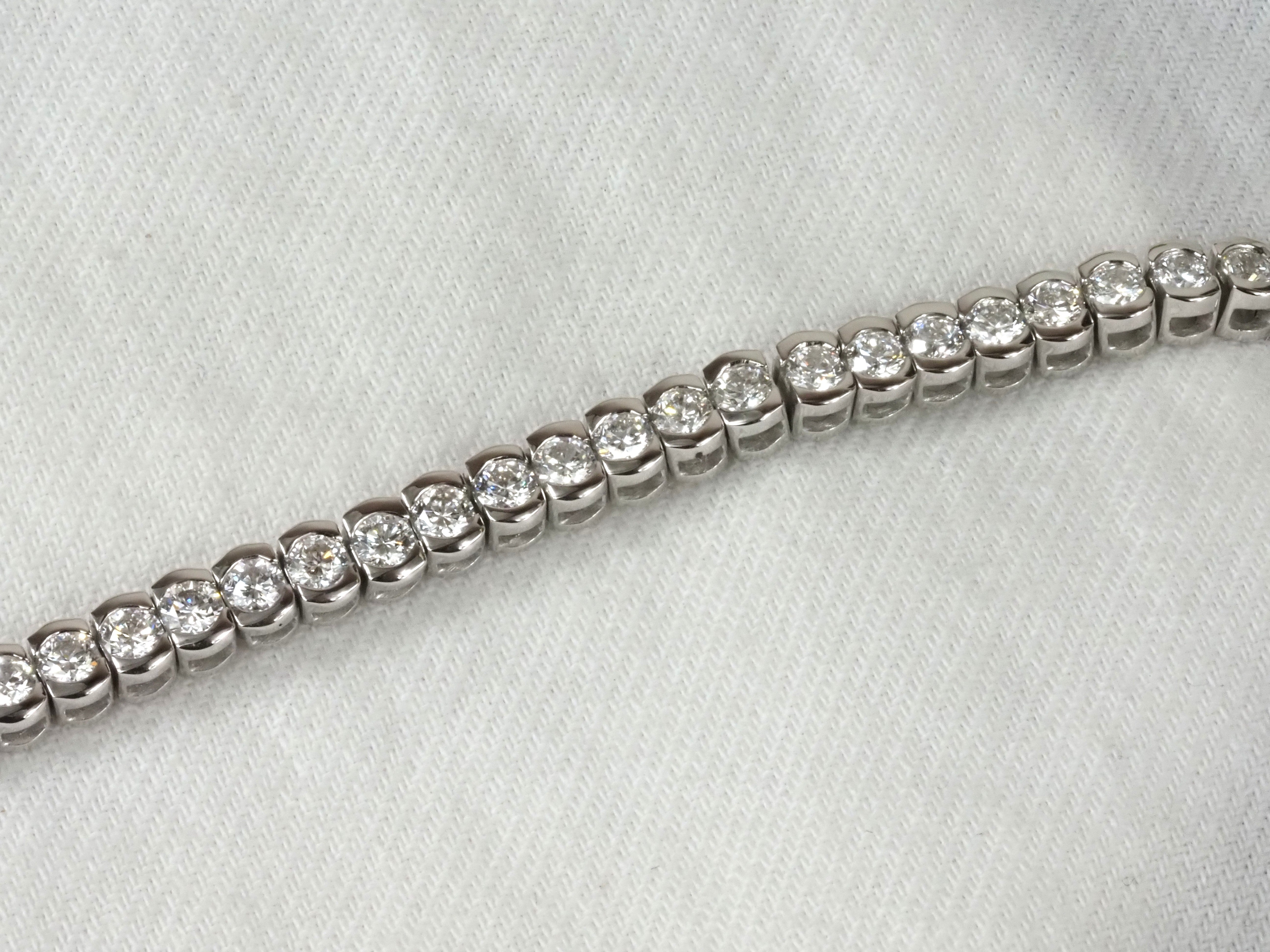 18ct White Gold Diamond Tennis Bracelet, 3.5ct Total