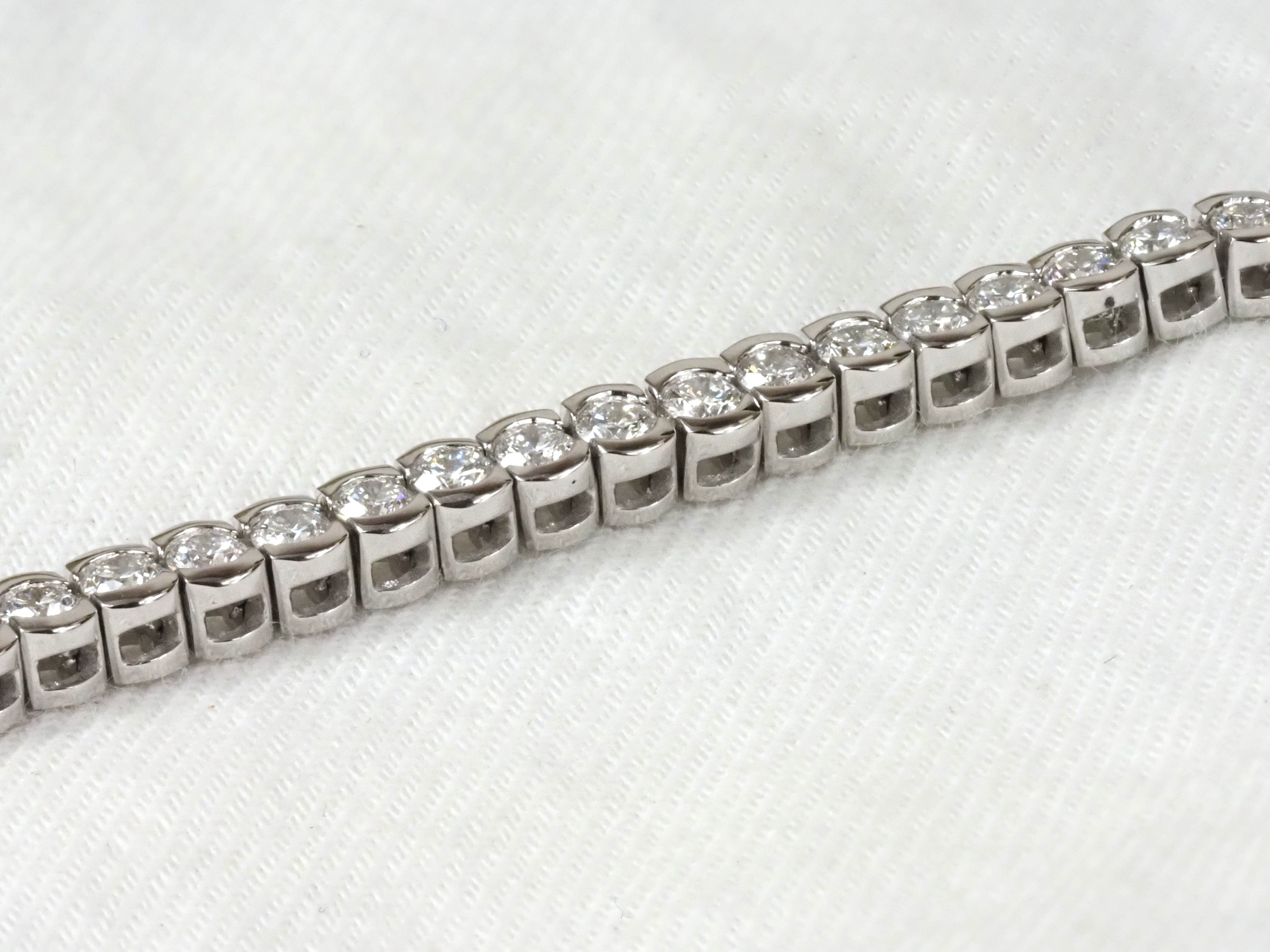 18ct White Gold Diamond Tennis Bracelet, 3.5ct Total