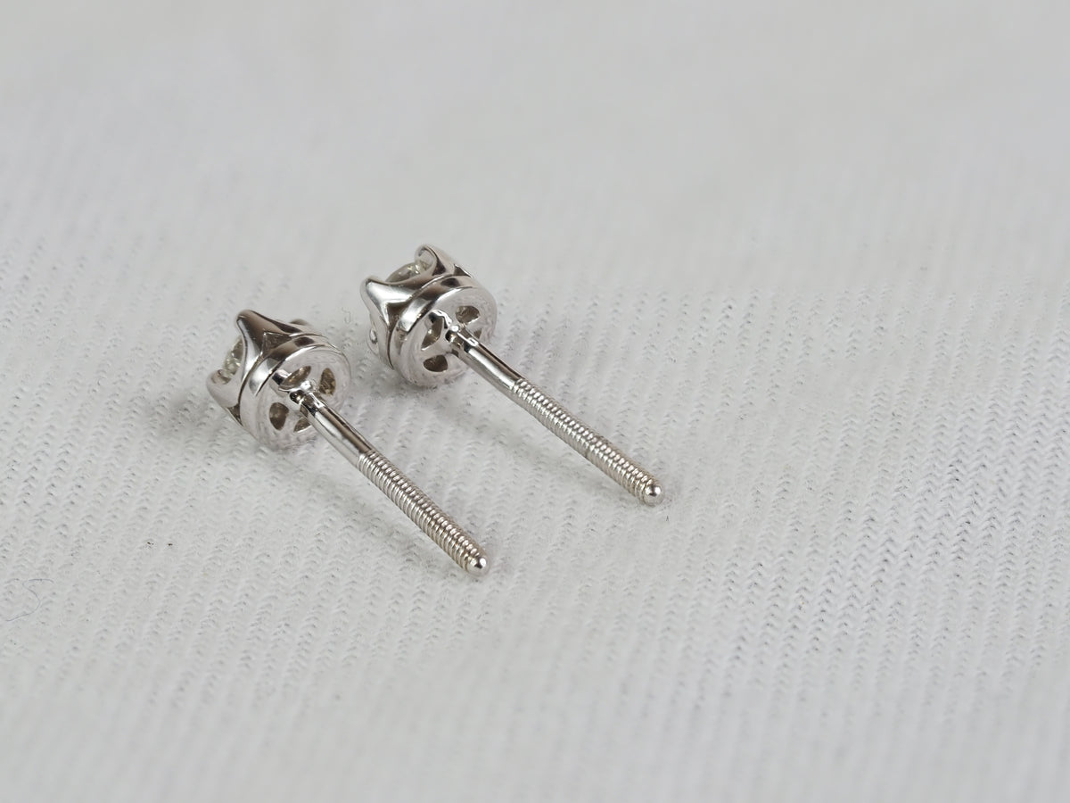 18ct White Gold Diamond Stud Earrings, 0.25ct Total