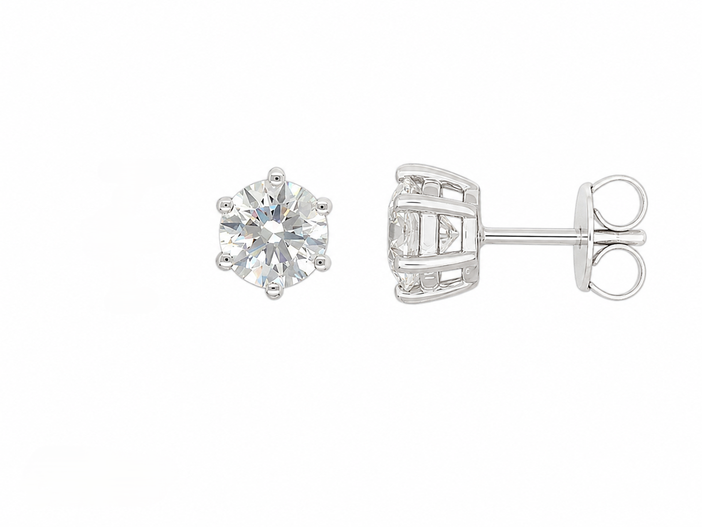 9ct White Gold Lab-Grown Diamond Stud Earrings, 1.53ct Total