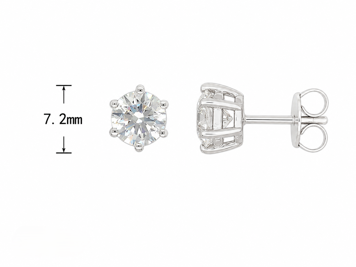 9ct White Gold Lab-Grown Diamond Stud Earrings, 1.53ct Total