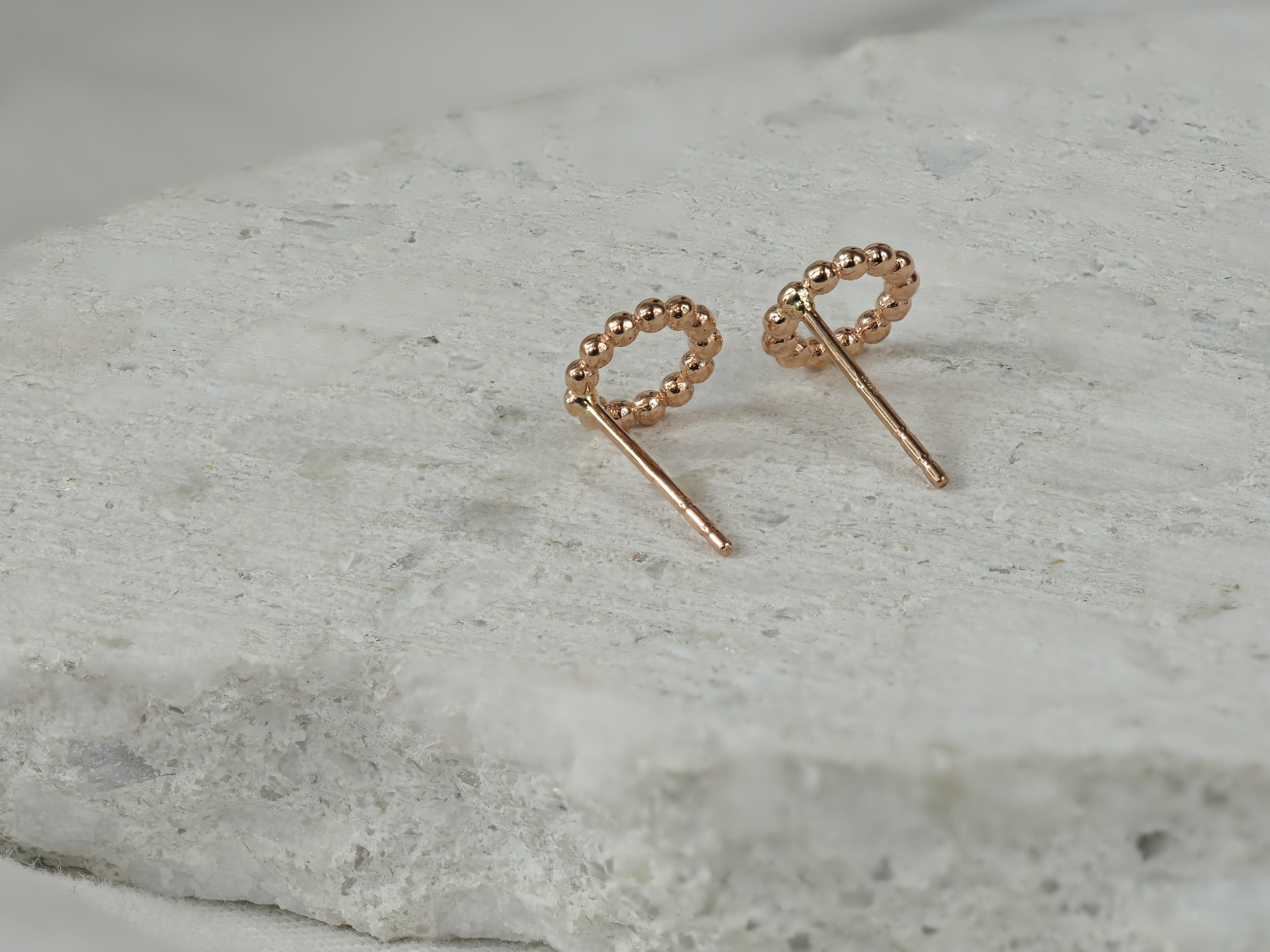 9ct Rose Gold Bubble Stud Earrings