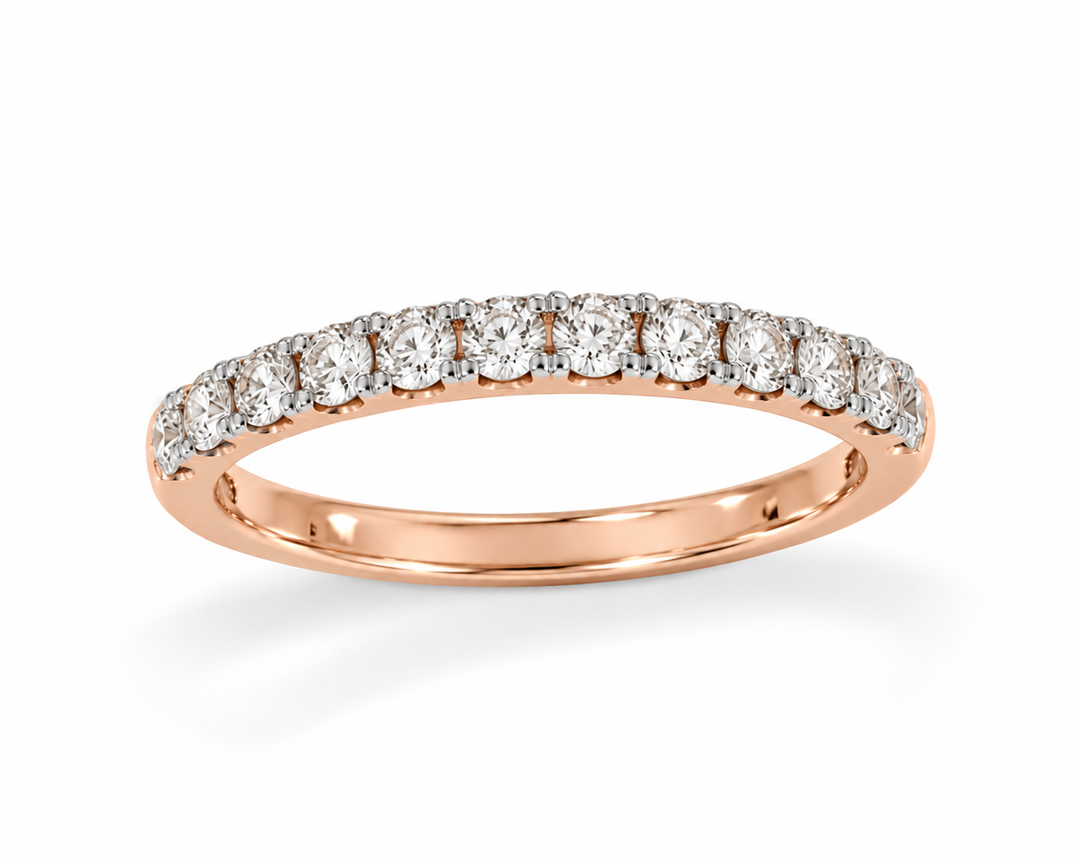 9ct Rose and White Gold Diamond Ring, 0.34ct Total