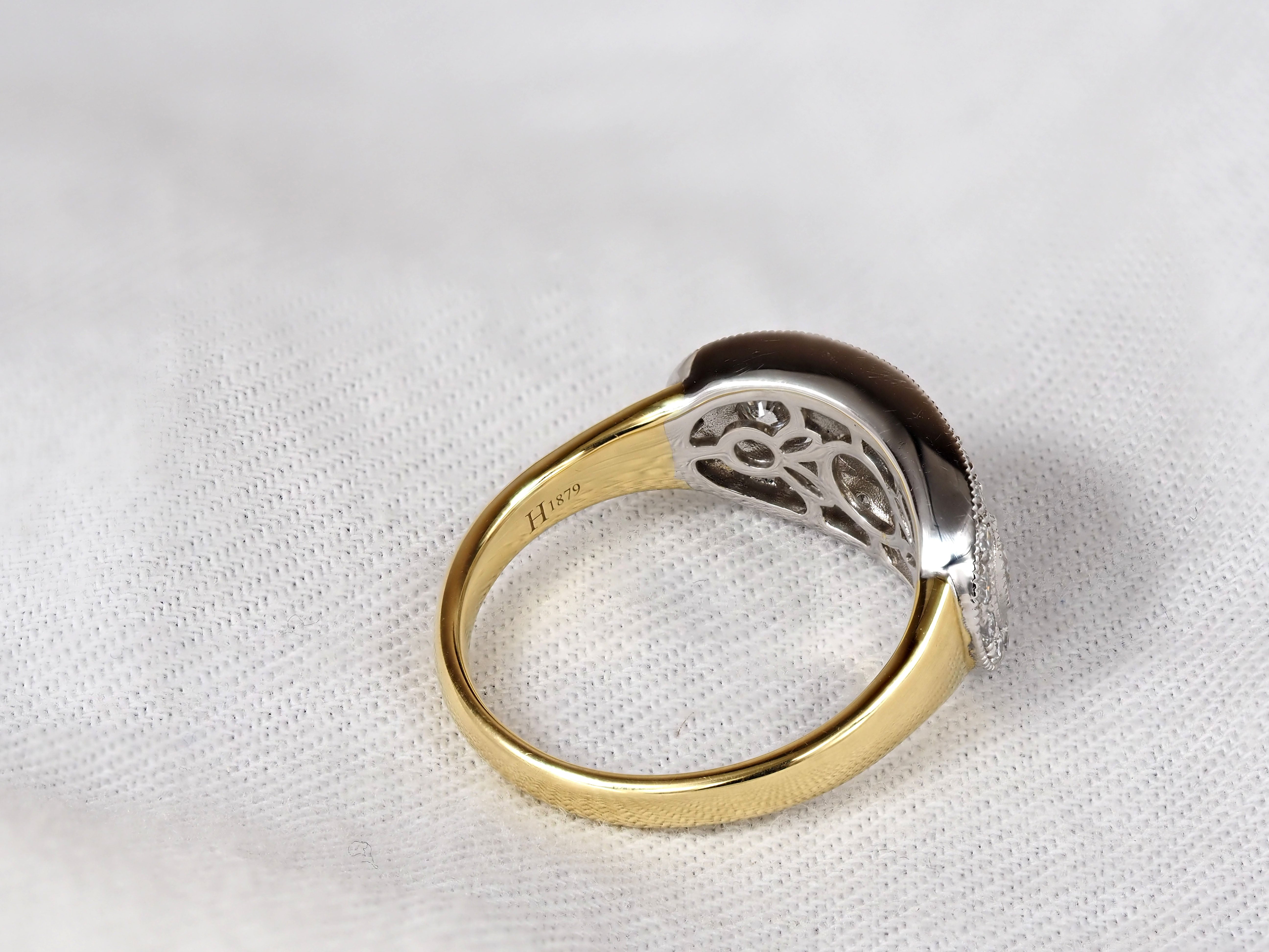18ct Yellow and White Gold Vintage art deco Diamond Ring, 1.01 carats.