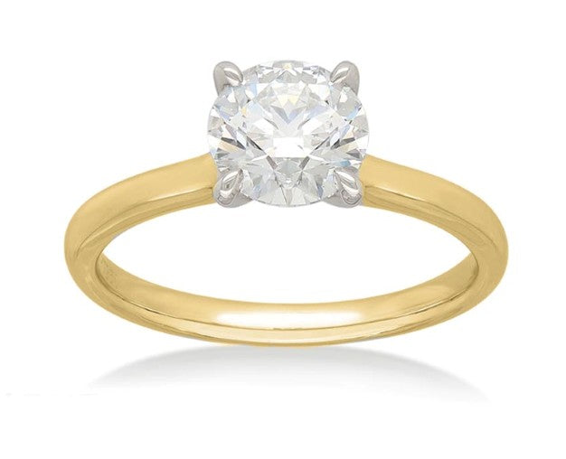 9ct Yellow and White Gold Lab-Grown Diamond Engagement Ring, 1ct Centre