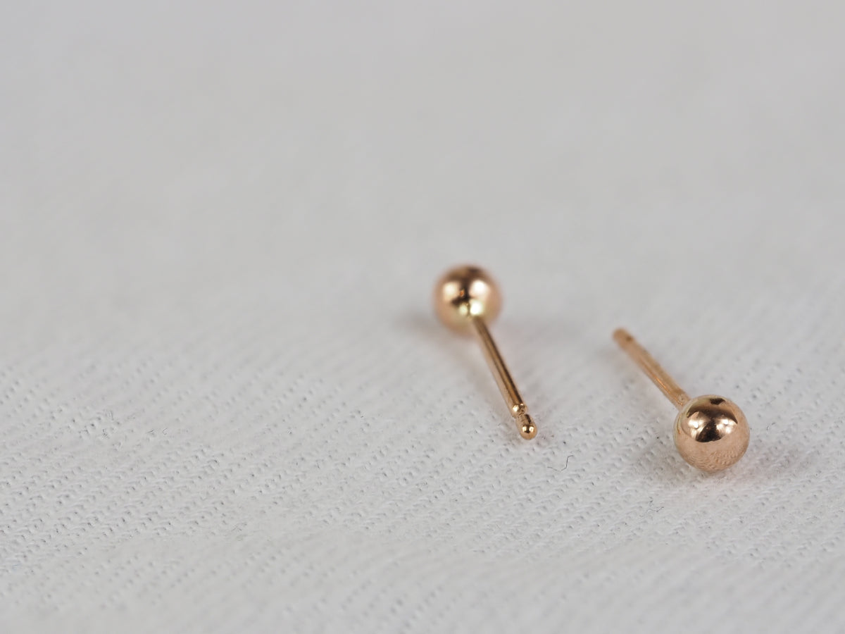 9ct Rose Gold 3mm Ball Studs