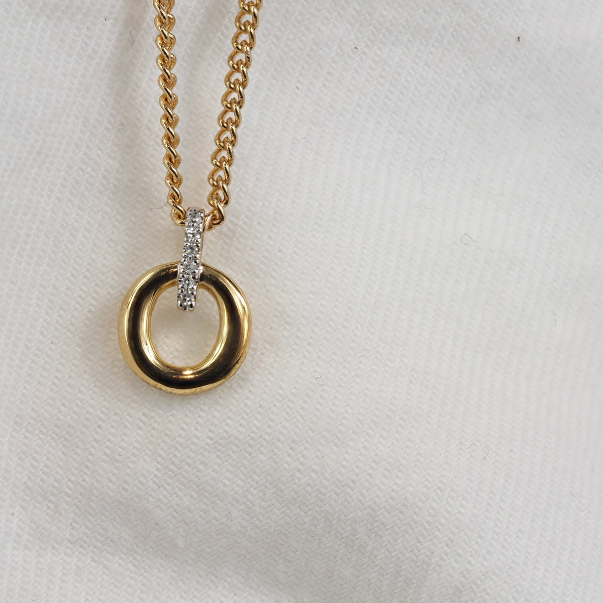 9ct Yellow Gold Diamond Slider Pendant