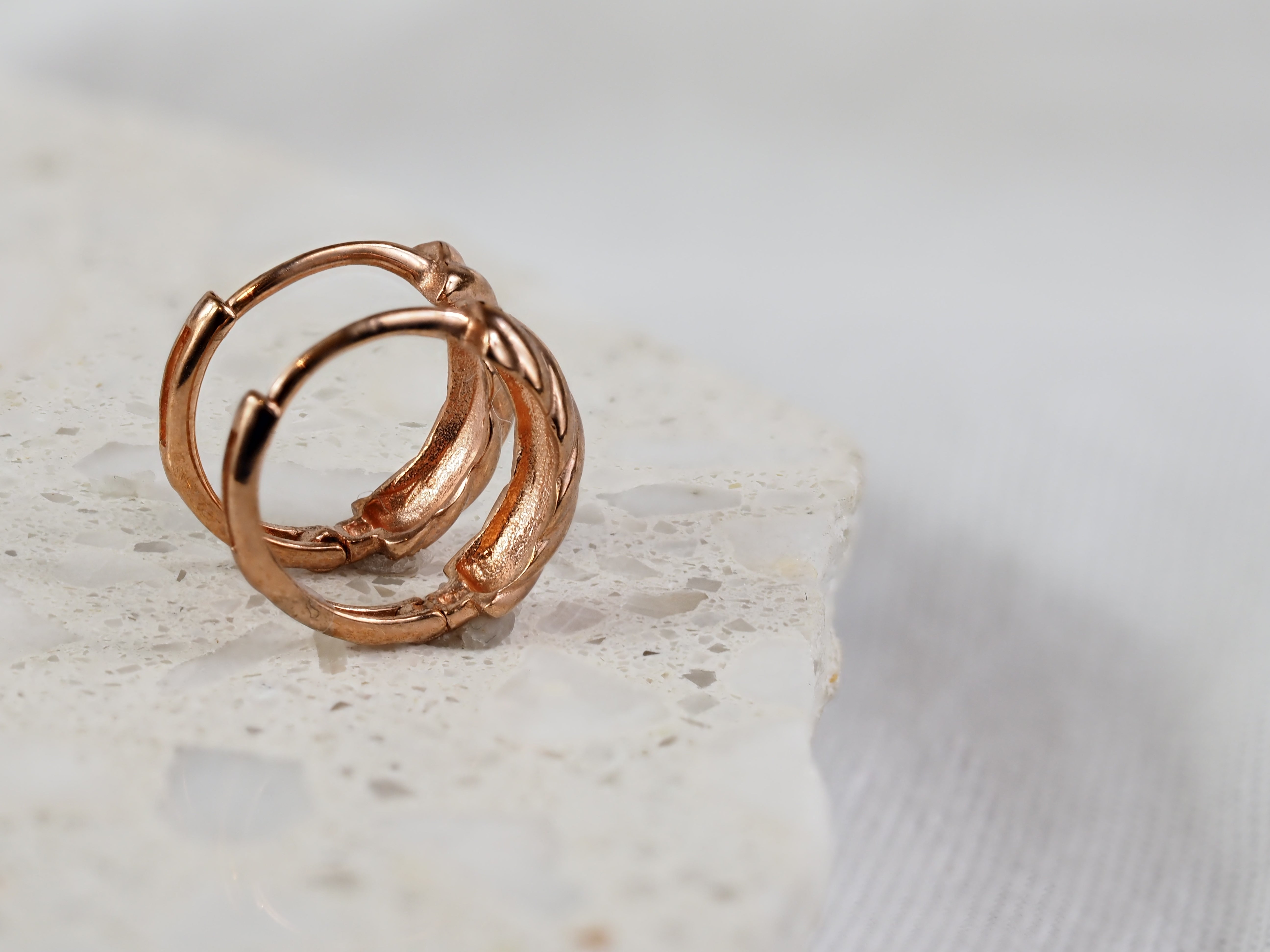 9ct Rose Gold Twist Huggie Earring