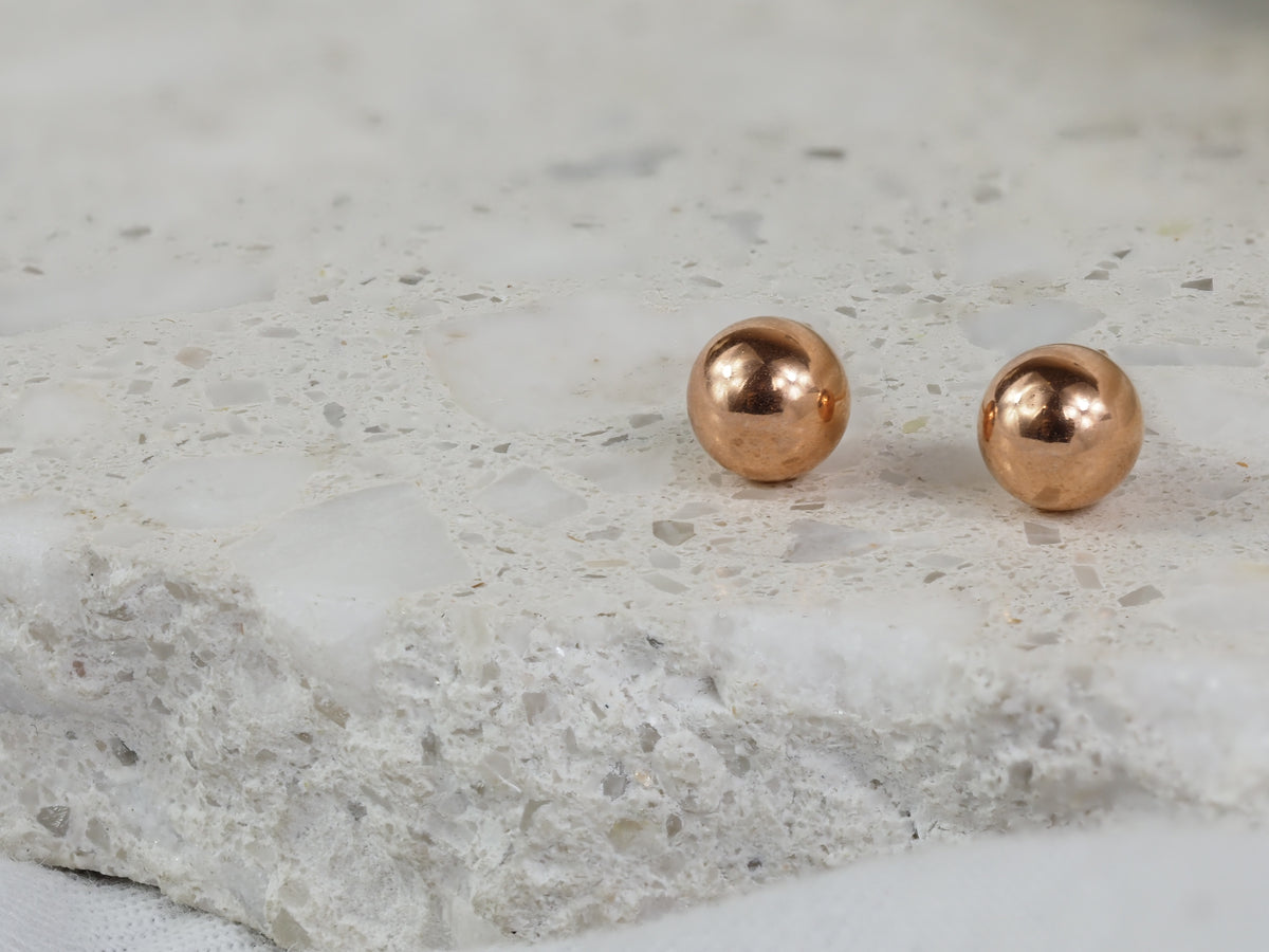 9ct Rose Gold 6mm Ball Stud Earrings