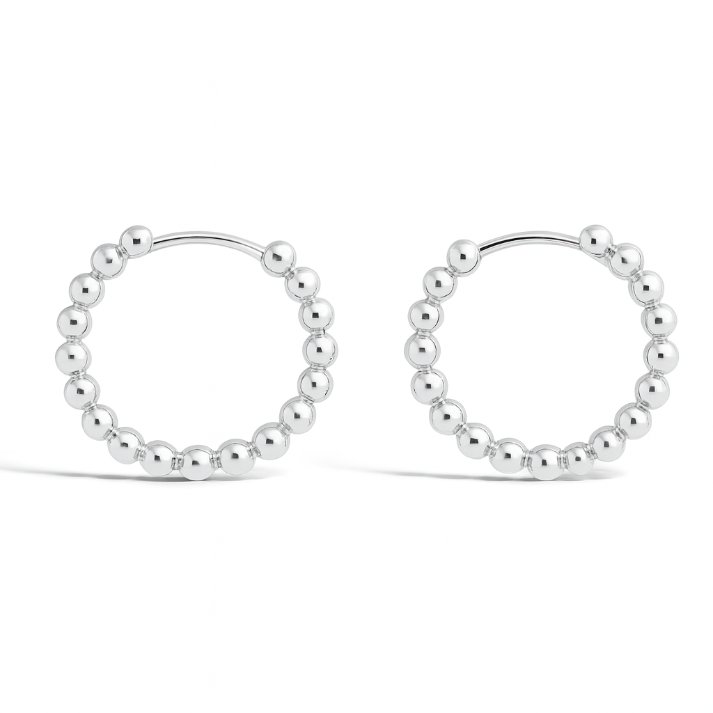 9ct White Gold Bubble earrings