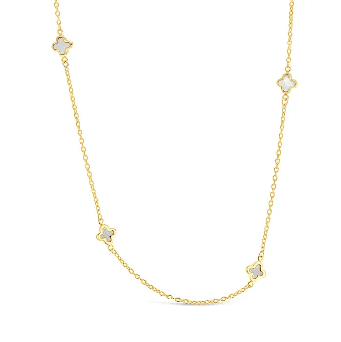 9ct Yellow Gold Mini Clover Necklet
