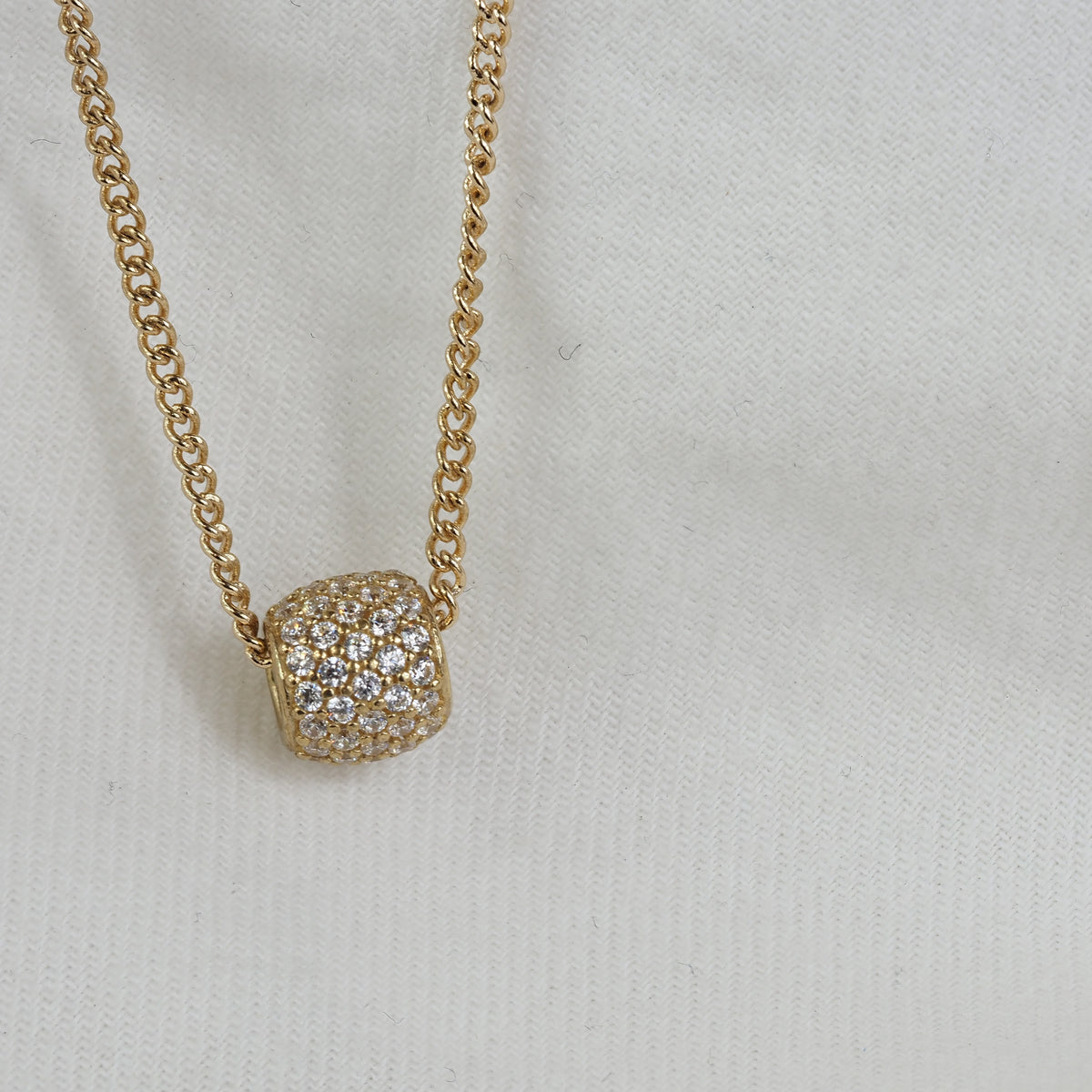 9ct Yellow Gold Cubic Zirconia Roller Slider Pendant