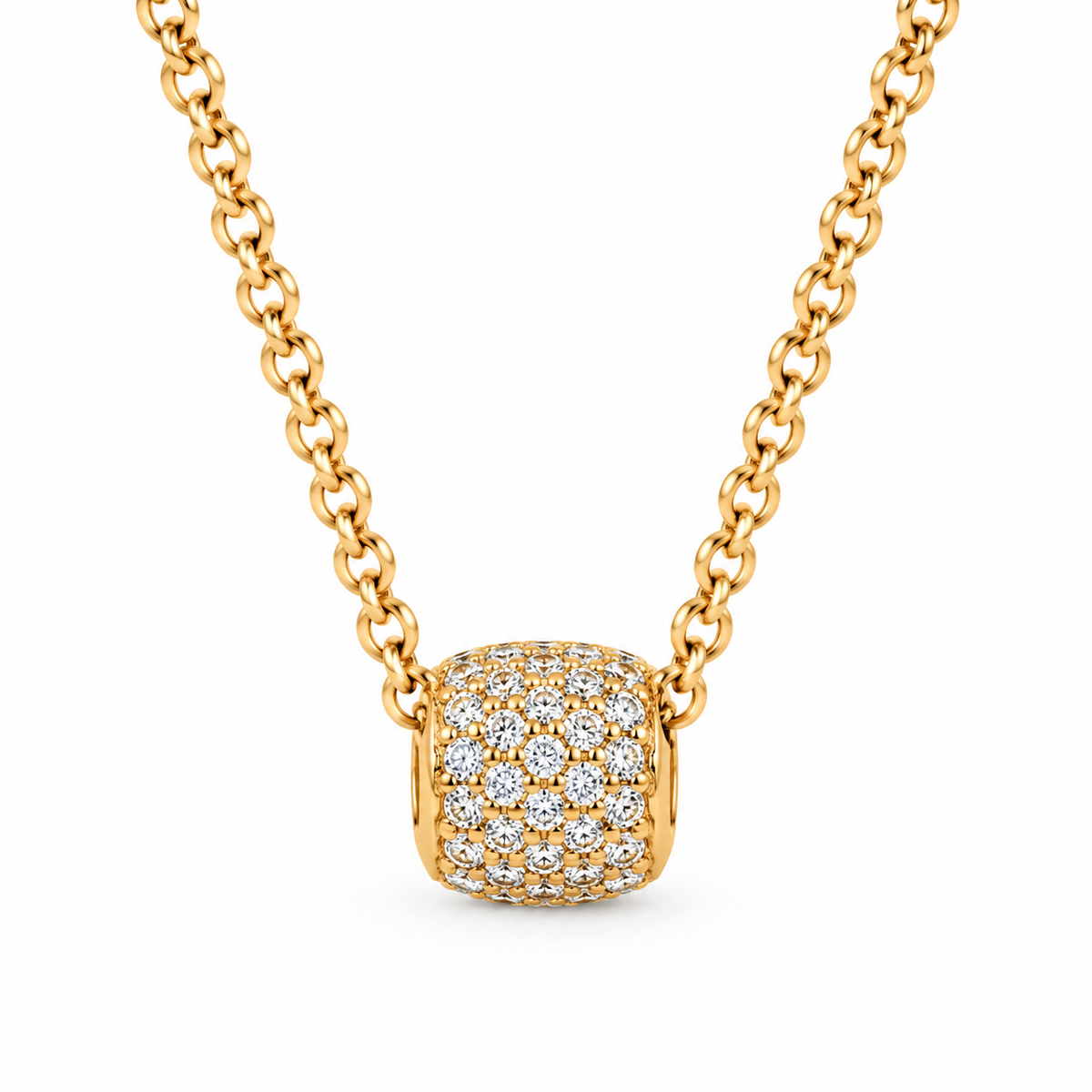 9ct Yellow Gold Cubic Zirconia Roller Slider Pendant