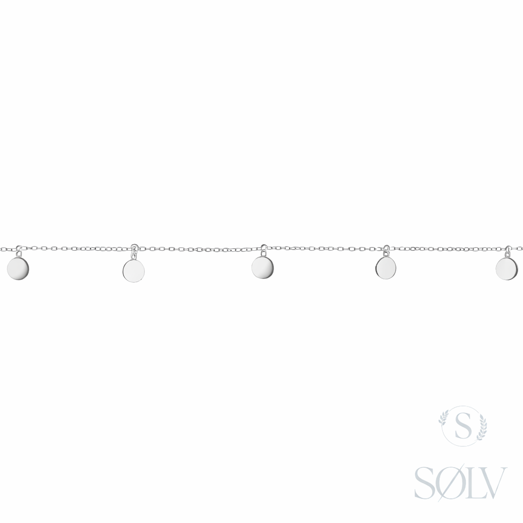 Sterling Silver Circle Charm Bracelet