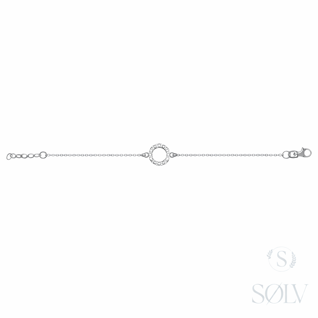 Solv Sterling Silver Cubic Zirconia Circle Bracelet