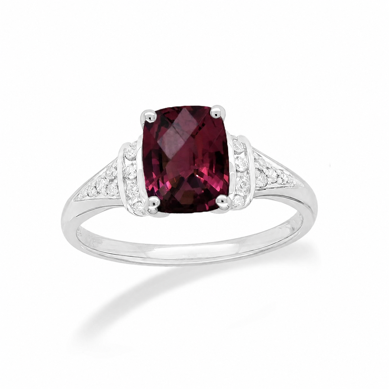 18ct White Gold Pink Tourmaline and Diamond Ring
