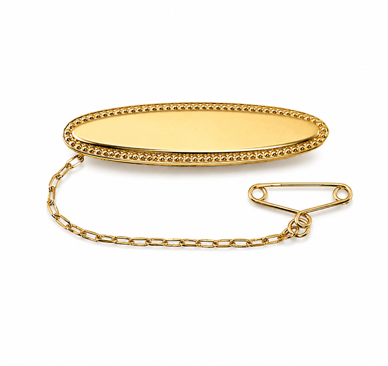 9ct Yellow Gold Oval Baby Brooch