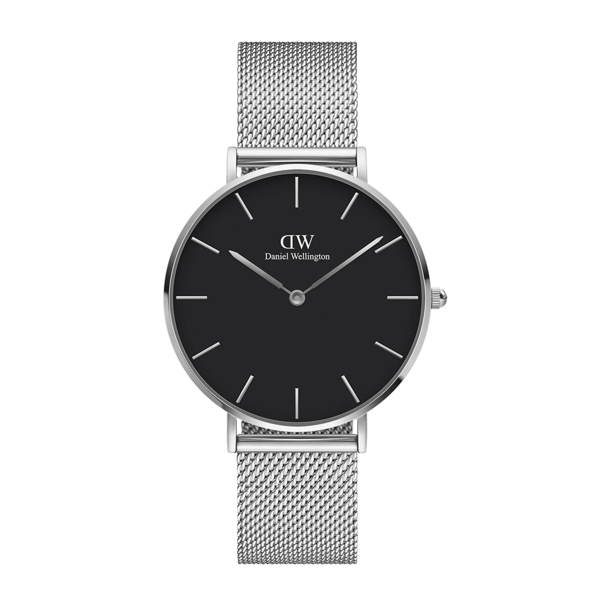 Daniel Wellington Petite 36 Sterling Silver and Black Watch