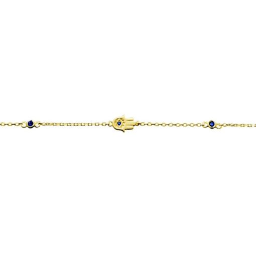 Sterling Silver Gold Plated Hamsa Hand bracelet