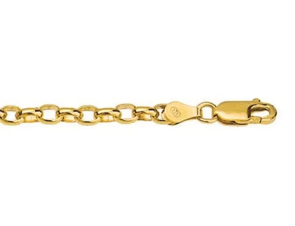 9ct Yellow Gold 4.8mm Oval Belcher Bracelet