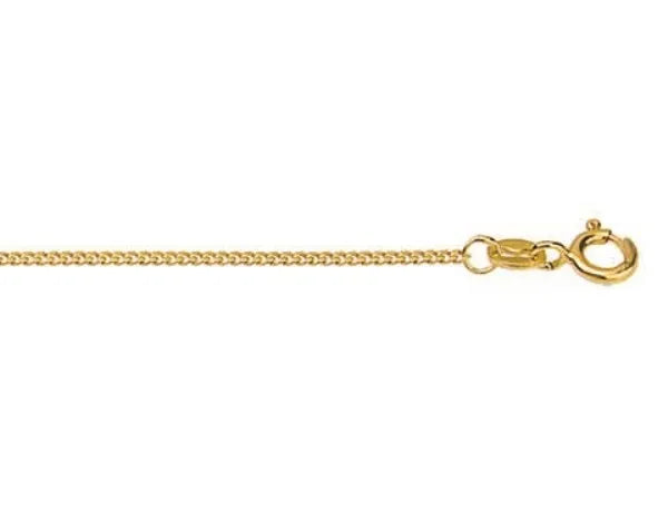 9ct Yellow Gold Diamond cut curb chain, 45cm