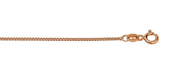 9ct Rose Gold Diamond cut curb chain, 50cm
