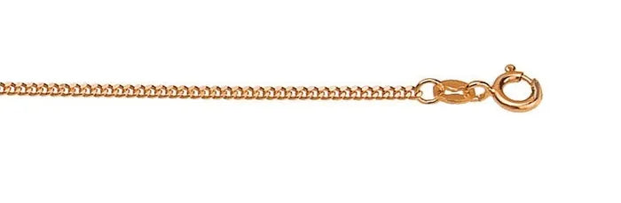 9ct Rose Gold Diamond cut curb chain, 50cm