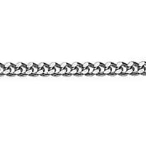 9ct White Gold Diamond Cut Curb Chain, 2mm, 45cm