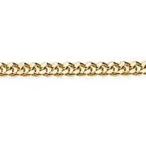 9ct Yellow Gold Diamond Cut Curb Chain, 2mm, 45cm
