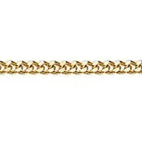 9ct Yellow Gold Diamond Cut Curb Chain, 2mm, 60cm