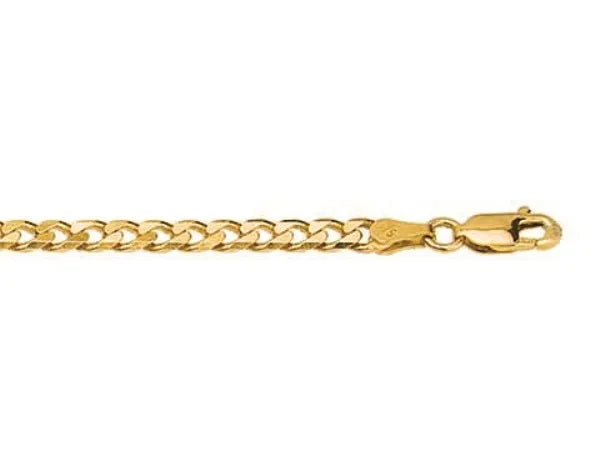 9ct Yellow Gold Diamond cut curb chain, 60cm