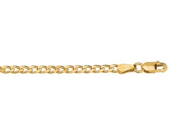 9ct Yellow Gold Diamond cut curb chain, 50cm