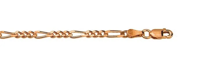 9ct Rose Gold Diamond cut Figaro Bracelet