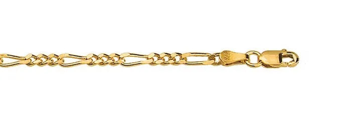 9ct Yellow Gold Diamond cut Figaro bracelet