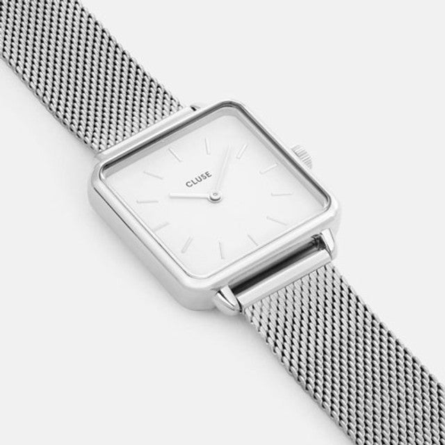 Cluse La Tetragone Silver and White Watch, CW0101207003