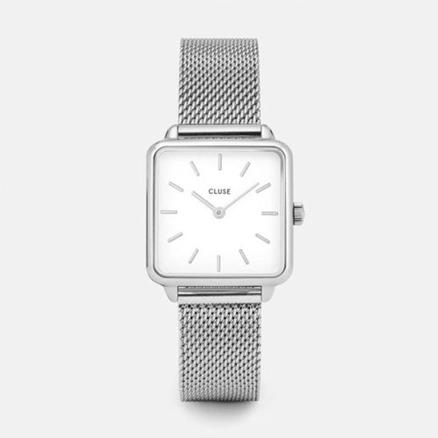 Cluse La Tetragone Silver and White Watch, CW0101207003