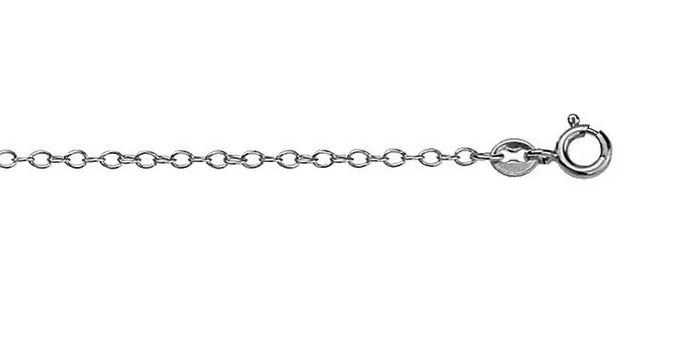 9ct White Gold Trace Cable chain, 45cm