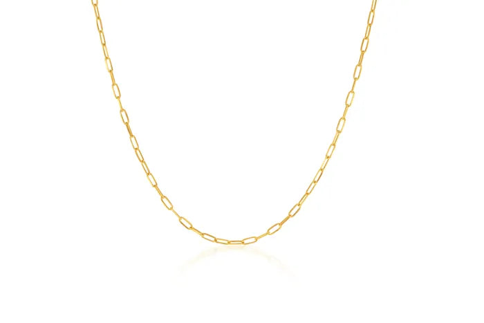 9ct Yellow Gold Long Oval Link chain, 45cm