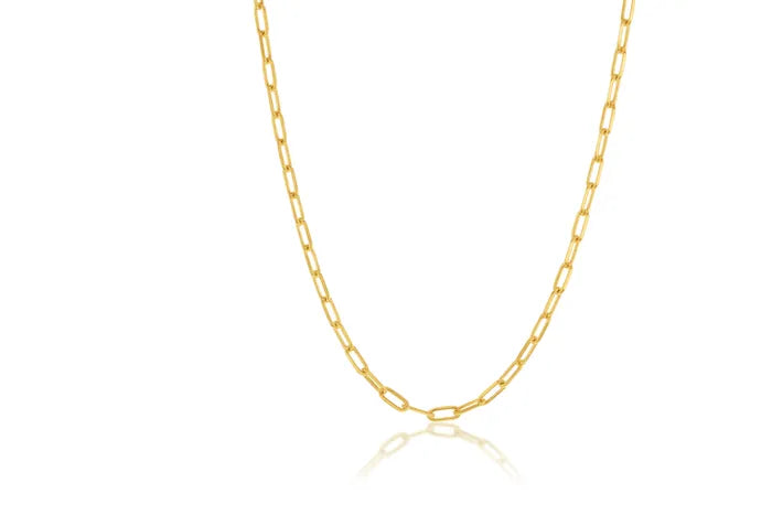 9ct Yellow Gold Oval long link, 45cm