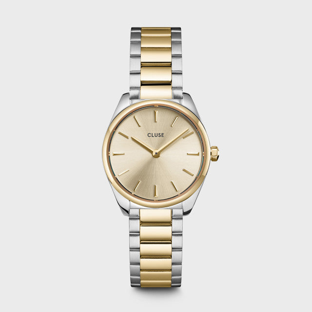 Cluse Feroce Mini Yellow Gold and Silver Watch, CW11701