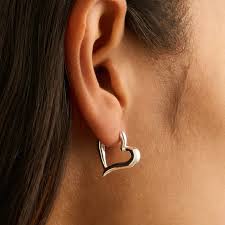 Sterling Silver Heart shaped Huggie earring