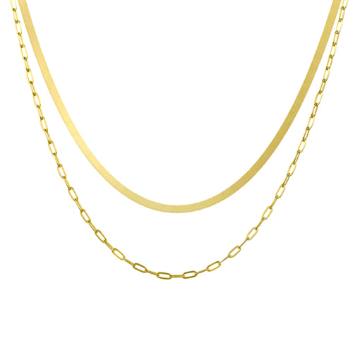 Sterling Silver Gold Plated Double chain, 48cm