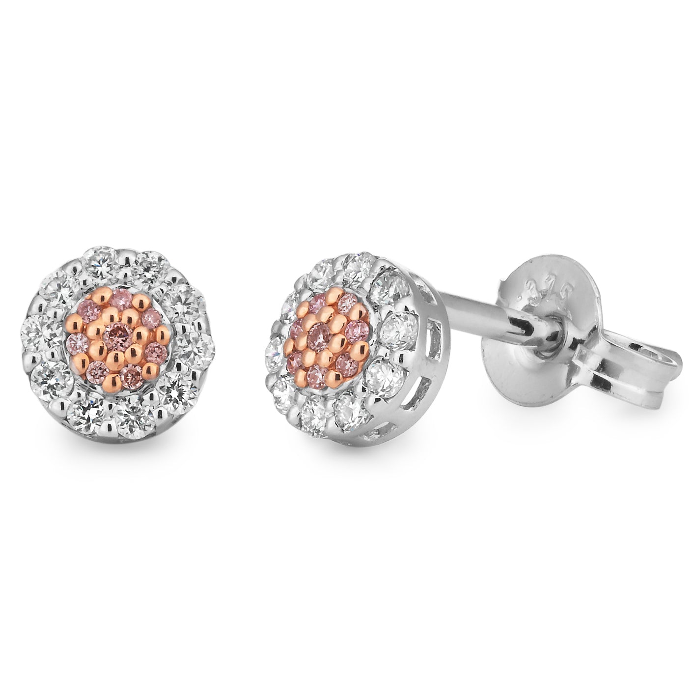 9ct Rose and White Gold 'Pink Caviar' Argyle Diamond Stud Earrings, 0.20ct Total