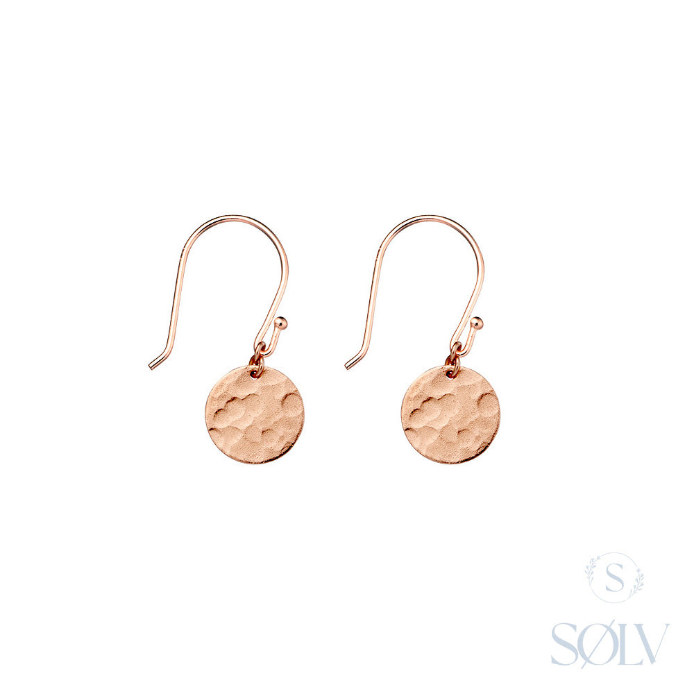 Solv Sterling Silver Hammered Shepard Hook Earrings