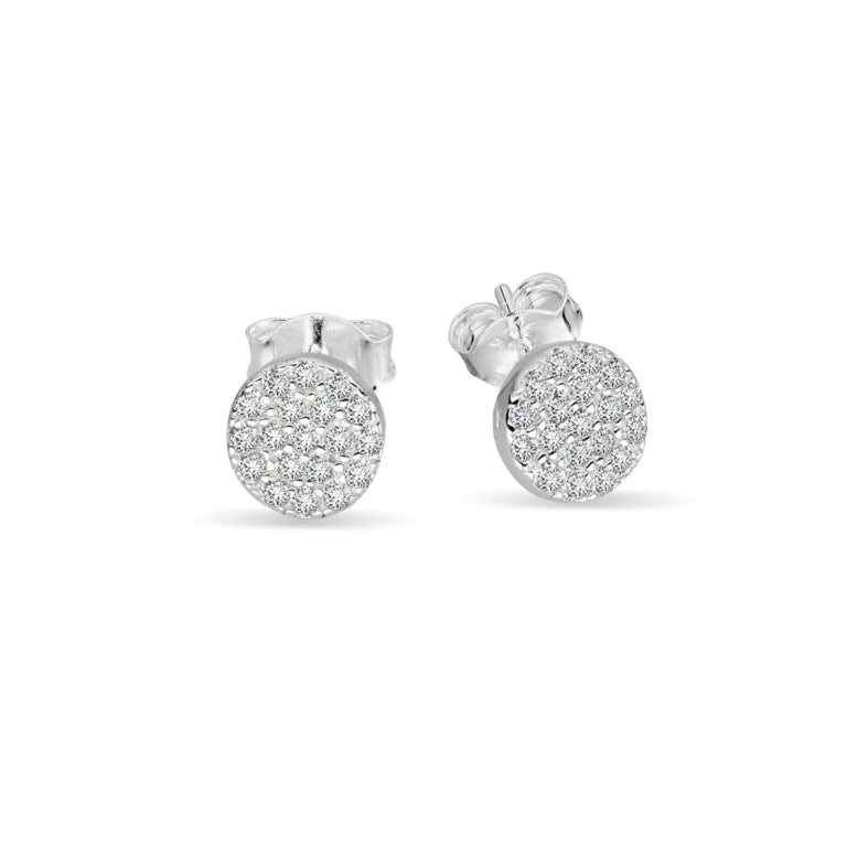 Sterling Silver Cluster Style Stud Earrings