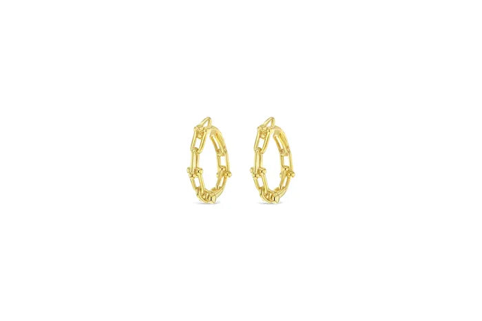 9ct Yellow Gold Chain link Hoop earrings