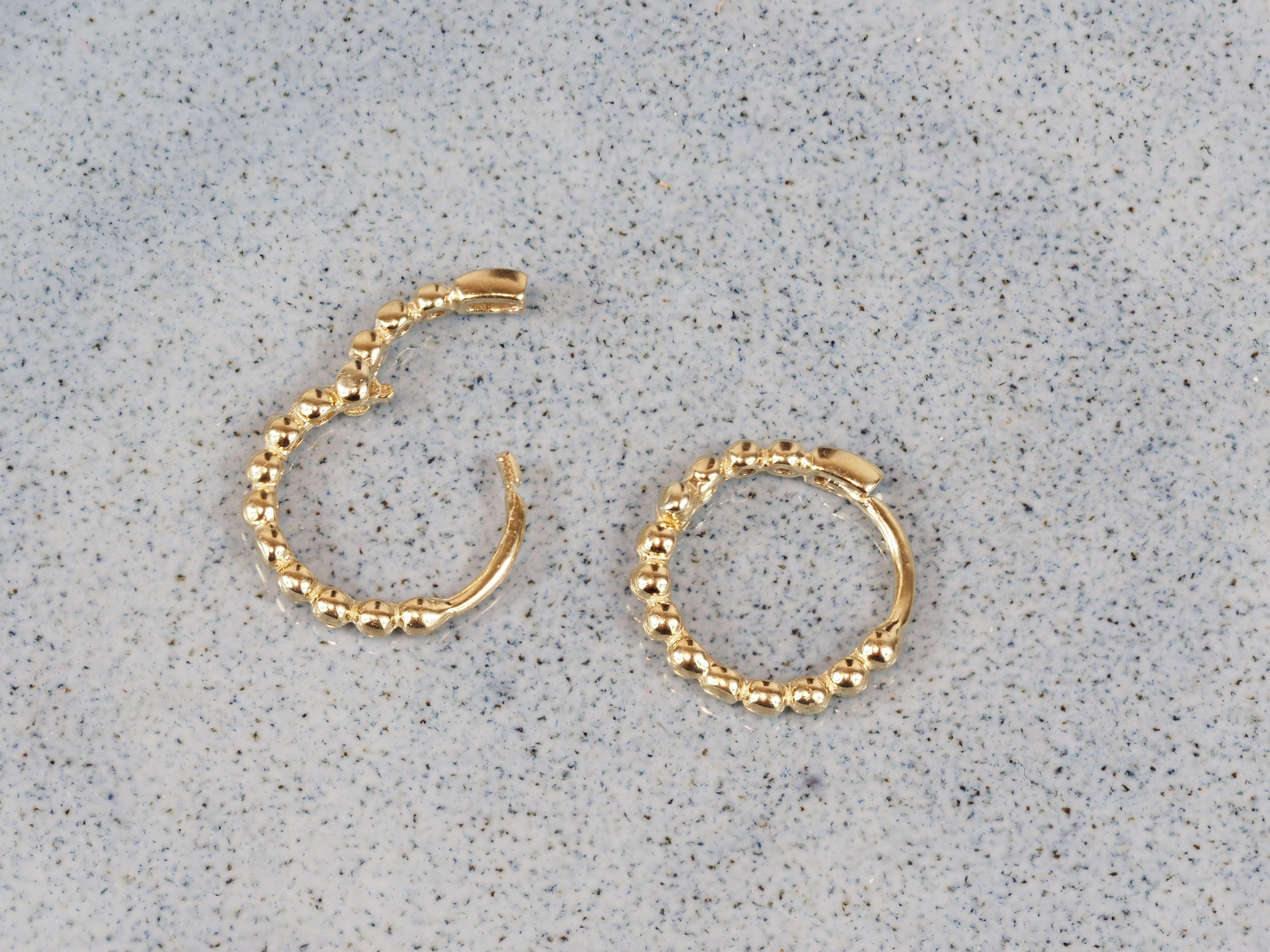 9ct Yellow Gold Bubble Huggie Earrings