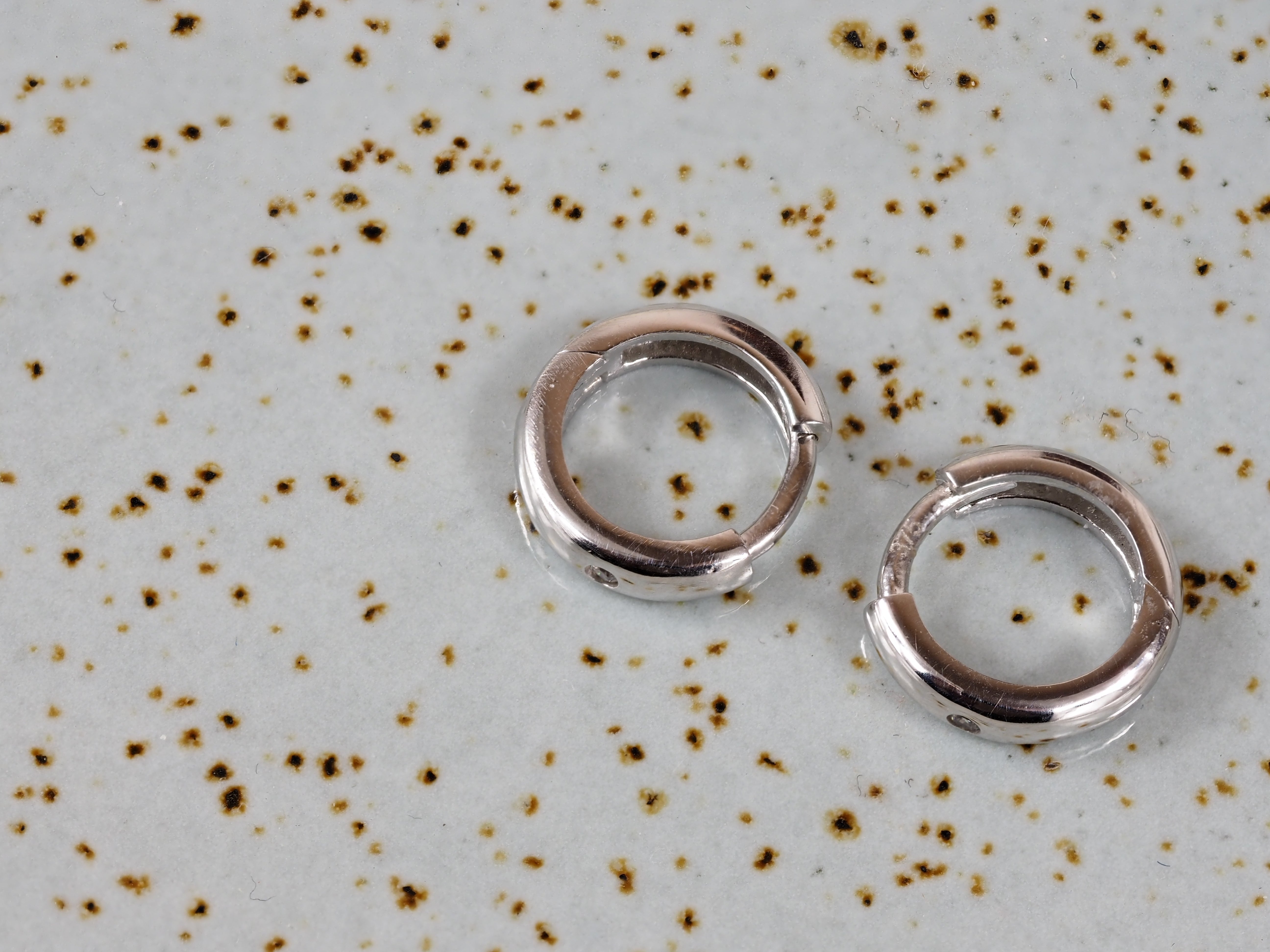 9ct White Gold Cubic Zirconia Mini Huggie Earrings